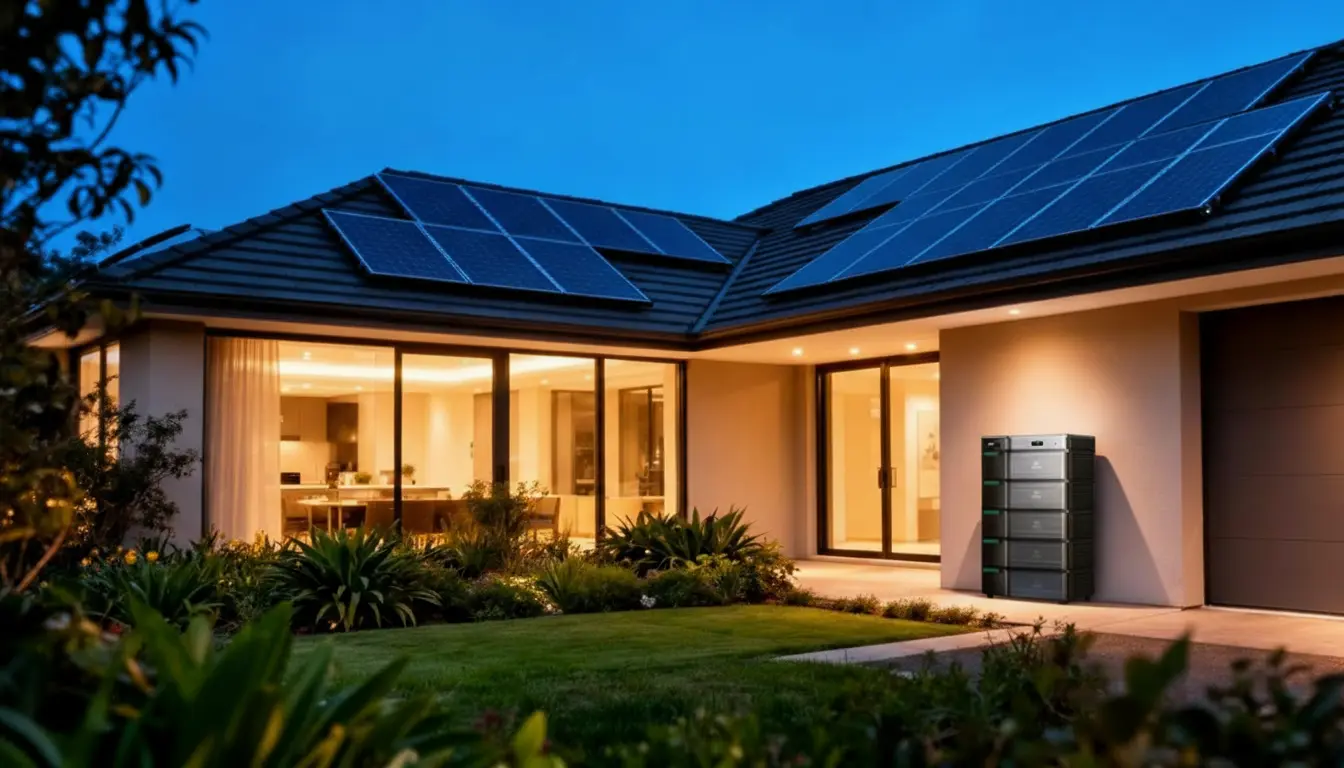 Stekkerbatterij (plugin thuisbatterij) bij een Vlaamse woning met zonnepanelen